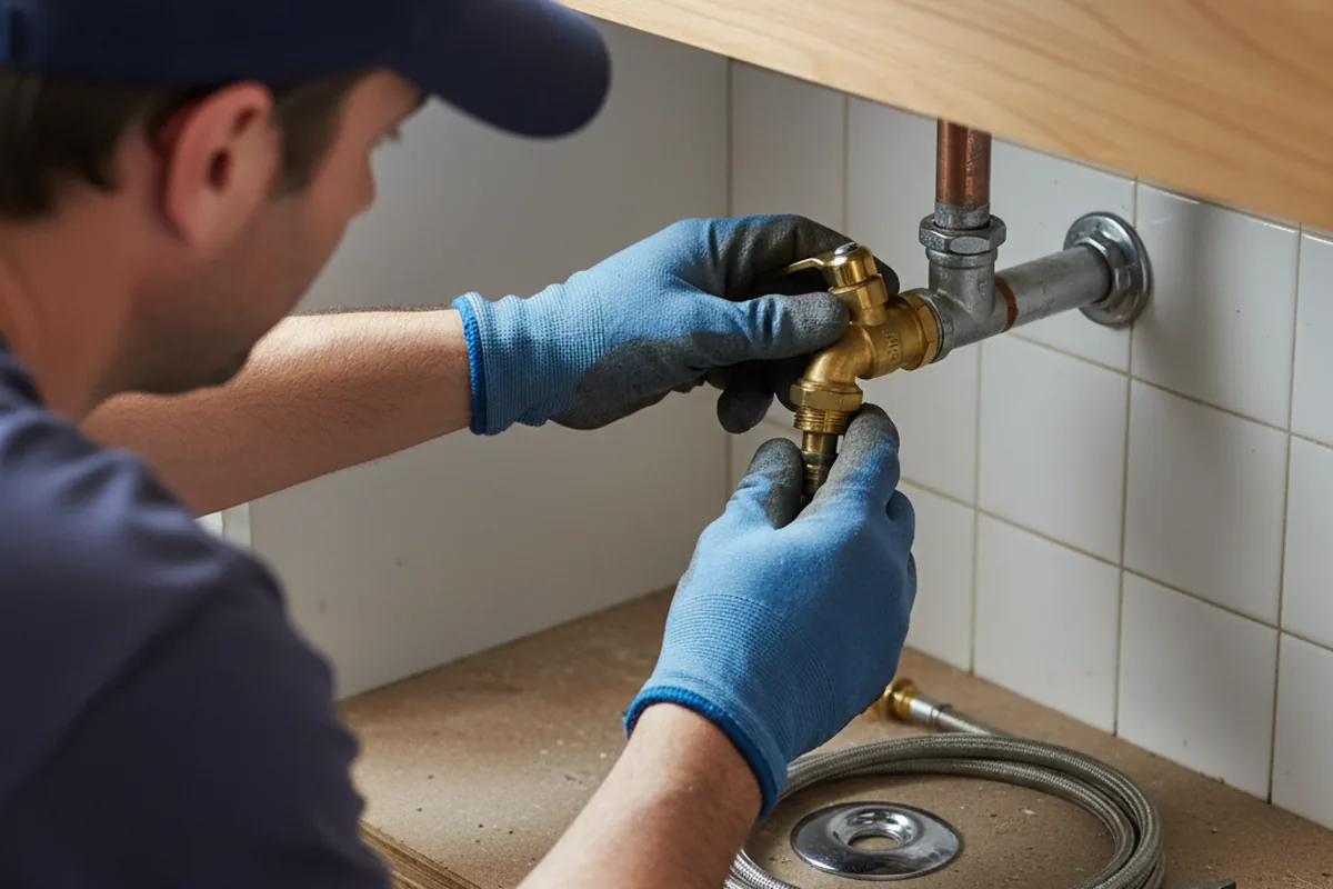 Shutoff valve and fitting work during Emergency Plumbing in Lorimor